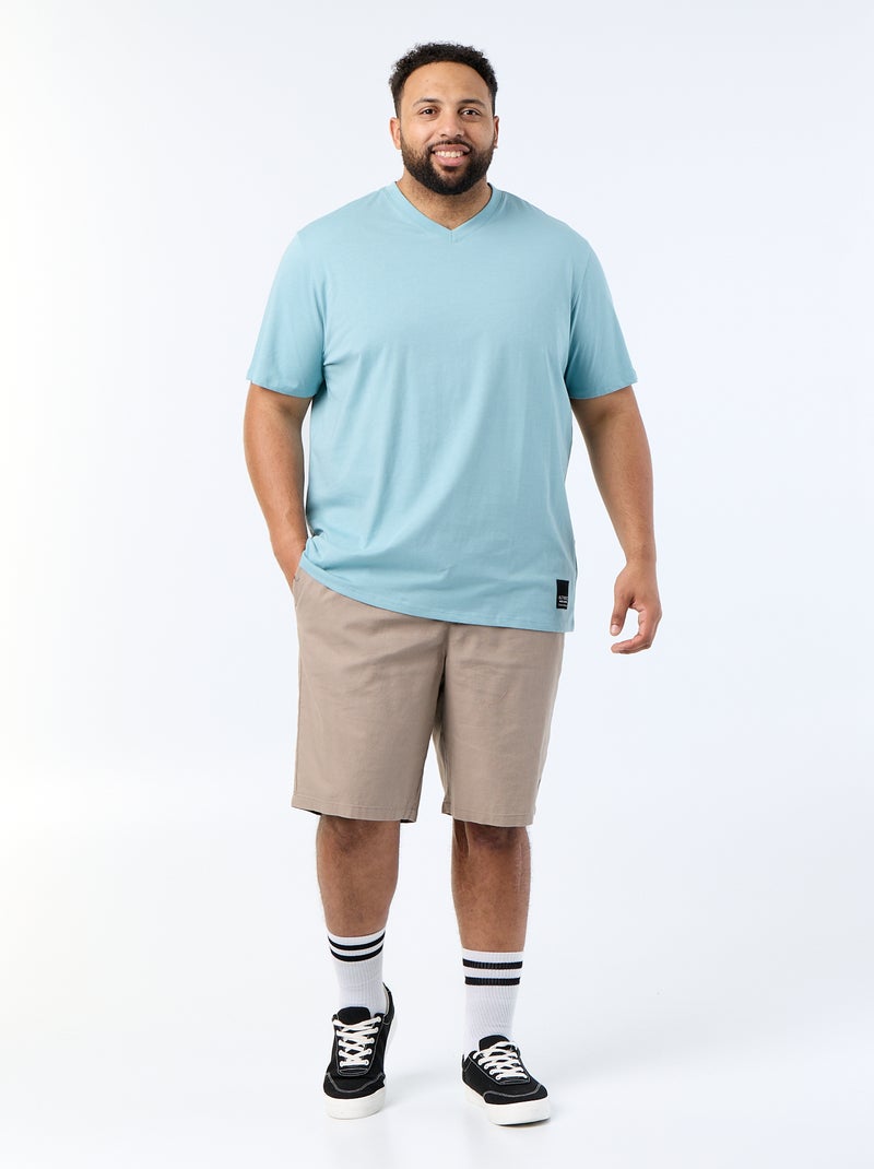 Jersey-T-Shirt mit kurzen Ärmeln Blau - Kiabi