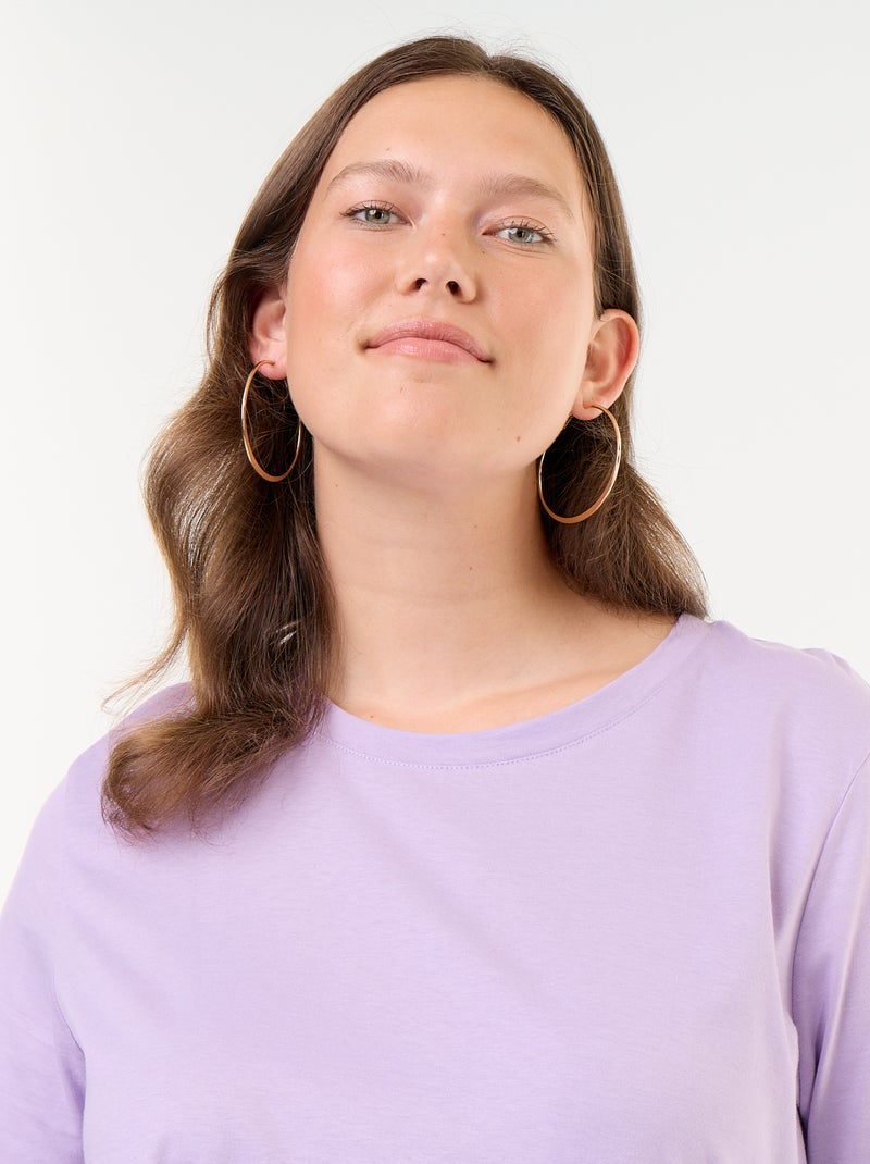 Jersey-T-Shirt mit kurzen Ärmeln Lila - Kiabi