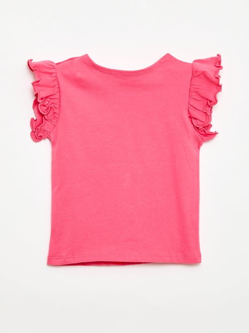 Jersey-T-Shirt mit kurzen Rüschenärmeln - Kiabi
