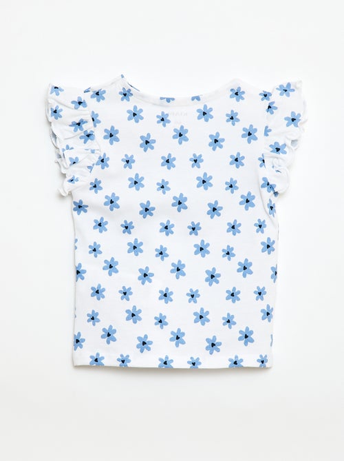 Jersey-T-Shirt mit kurzen Rüschenärmeln - Kiabi