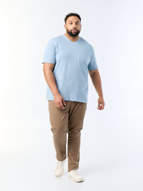 Jersey-T-Shirt mit V-Ausschnitt - Kiabi Jersey-T-Shirt mit V-Ausschnitt - Kiabi