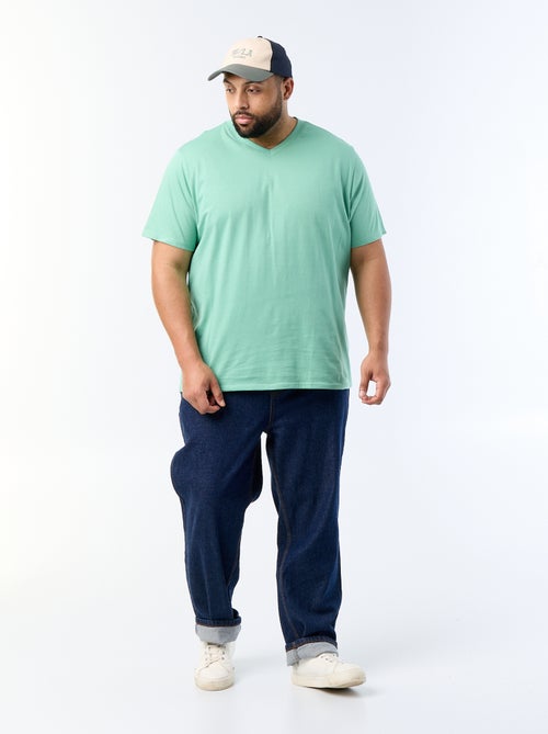 Jersey-T-Shirt mit V-Ausschnitt - Kiabi