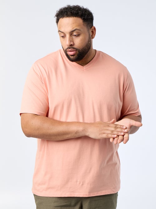 Jersey-T-Shirt mit V-Ausschnitt - Kiabi