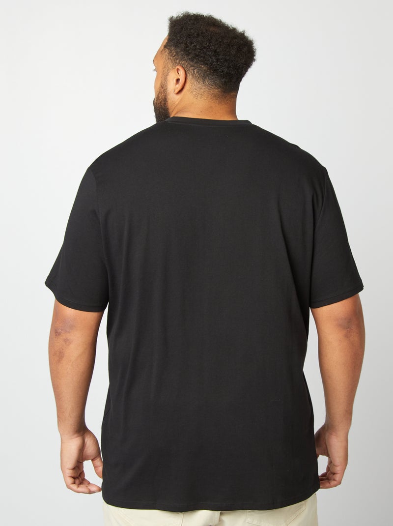 Jersey-T-Shirt mit V-Ausschnitt Schwarz - Kiabi