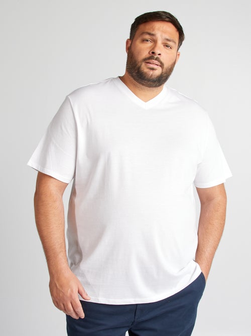 Jersey-T-Shirt mit V-Ausschnitt - Kiabi Jersey-T-Shirt mit V-Ausschnitt - Kiabi