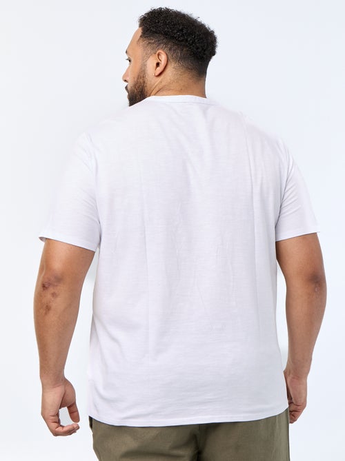 Jersey T-shirt with Henley collar and short sleeves - Kiabi