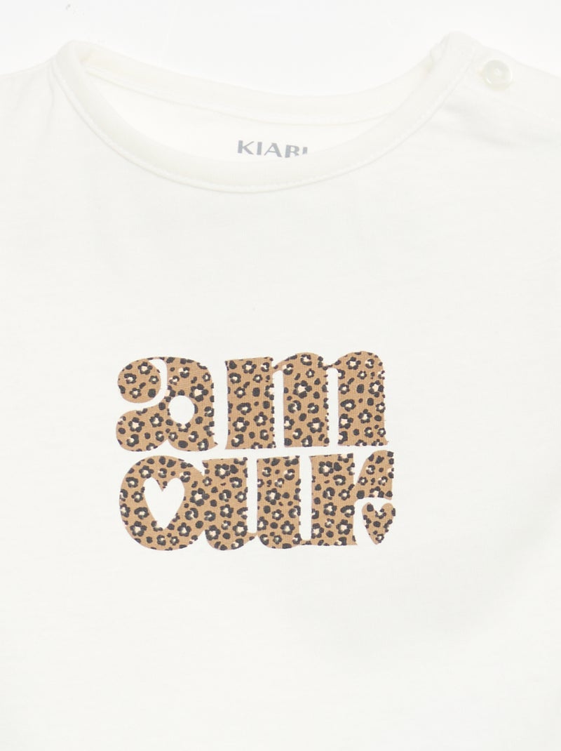 Jersey T-shirt with short sleeves White - Kiabi