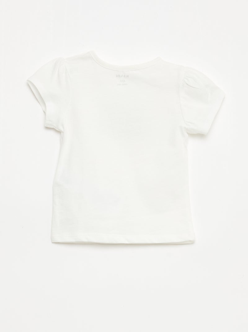 Jersey T-shirt with short sleeves White - Kiabi