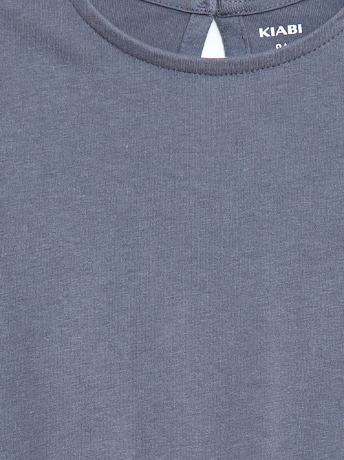 Jerseykleid mit kurzen Ärmeln aus Lochstickerei - Kiabi