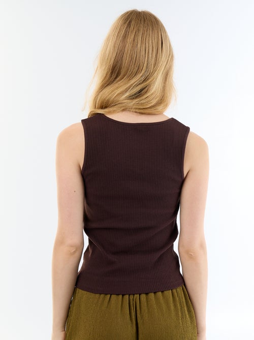 Jeweled Ribbed Sleeveless Tank Top - Kiabi Jeweled Ribbed Sleeveless Tank Top - Kiabi