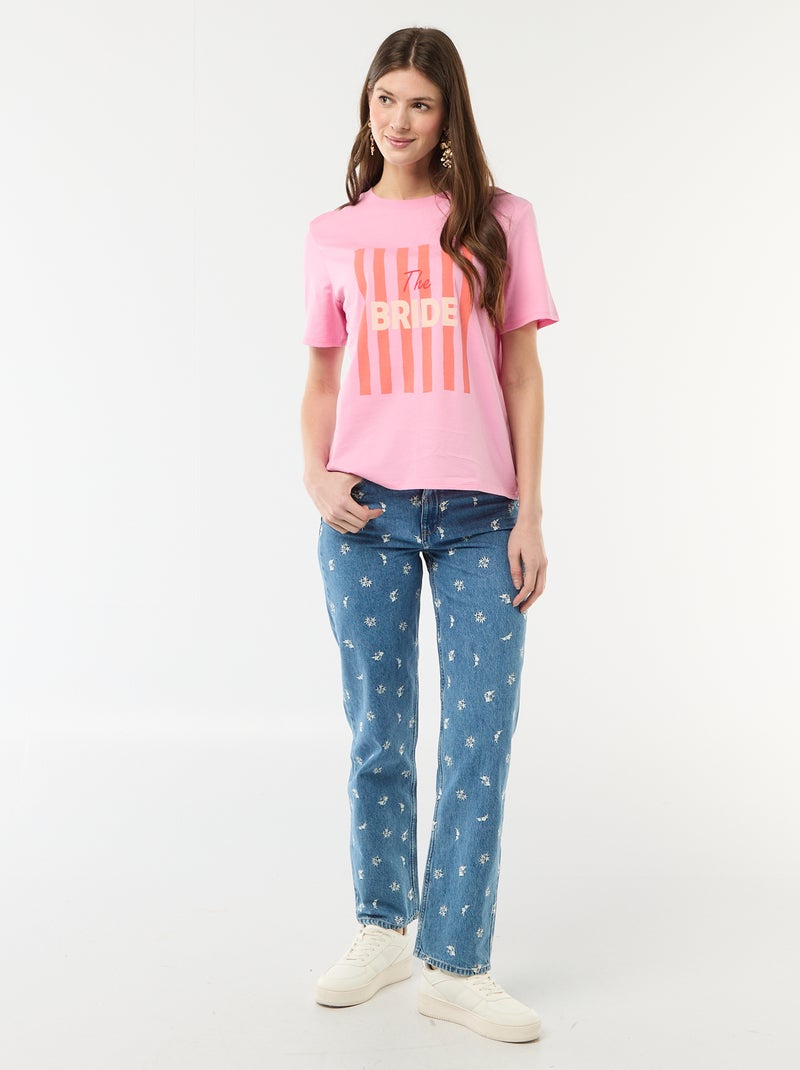 JGA-T-Shirt mit Botschaft Rosa - Kiabi