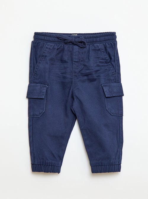 Jogger-Hose aus Twill mit Pattentaschen - Kiabi