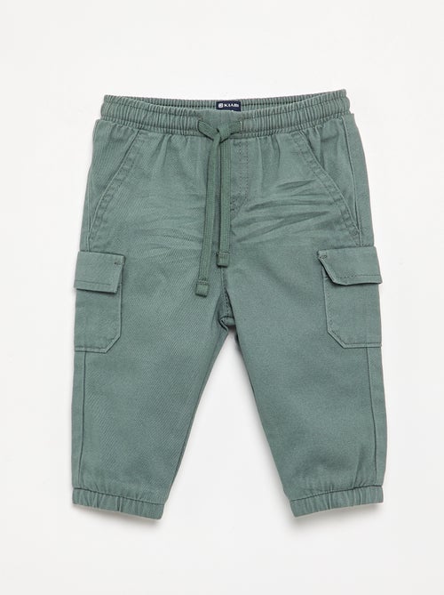 Joggerhose aus Twill mit Pattentaschen - Kiabi