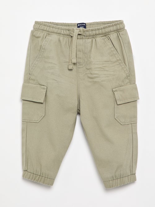 Joggerhose aus Twill mit Pattentaschen - Kiabi