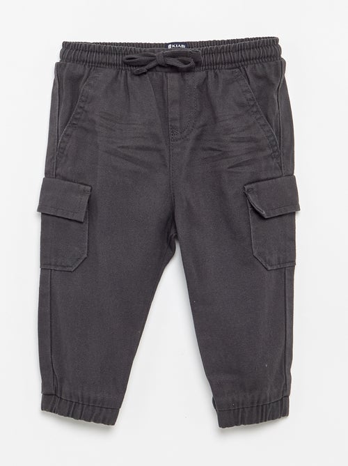 Joggerhose aus Twill mit Pattentaschen - Kiabi