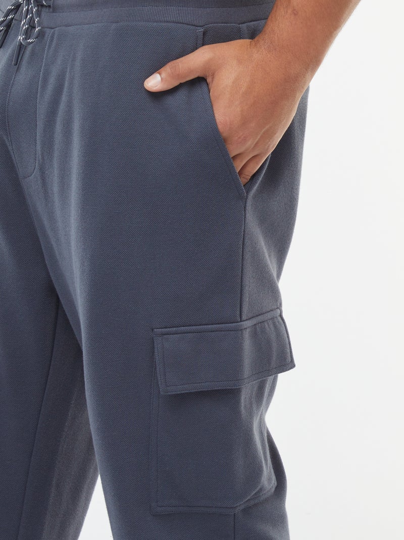 Joggers in maglia piqué con tasche con patta Blu - Kiabi