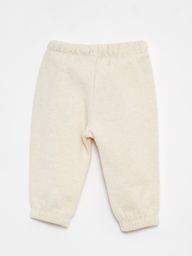 Joggers in tessuto felpato Beige - Kiabi