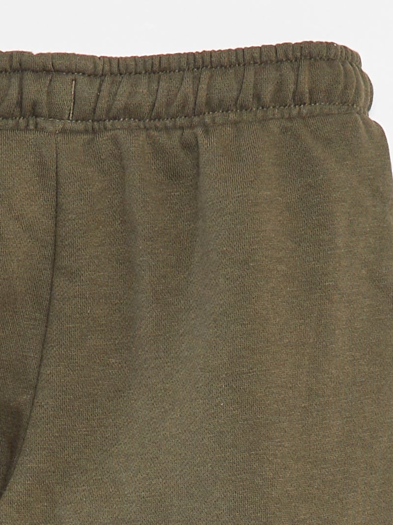 Joggers in tessuto felpato con tasche Kaki - Kiabi
