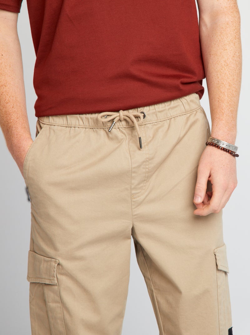 Joggers with flap pockets BEIGE - Kiabi