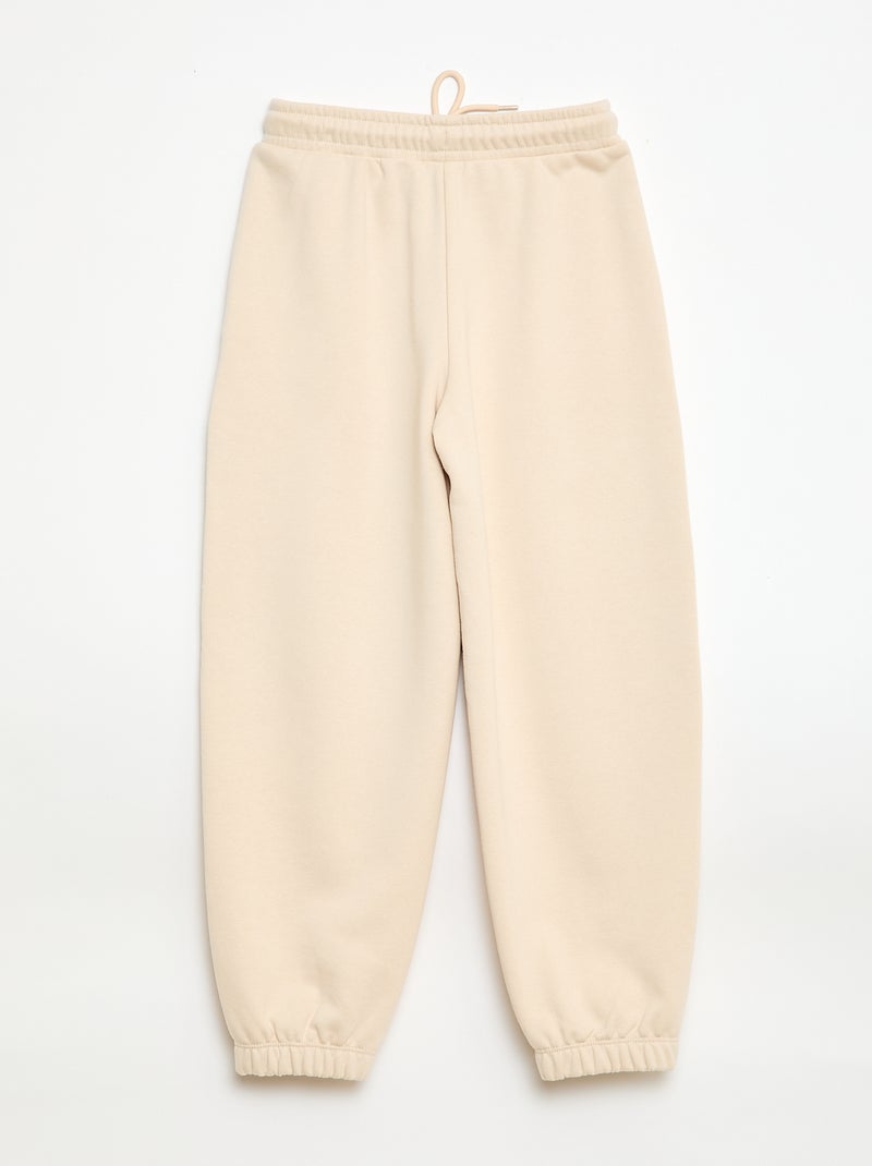 Jogging bi-matière Beige - Kiabi