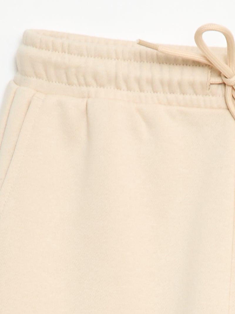 Jogging bi-matière Beige - Kiabi