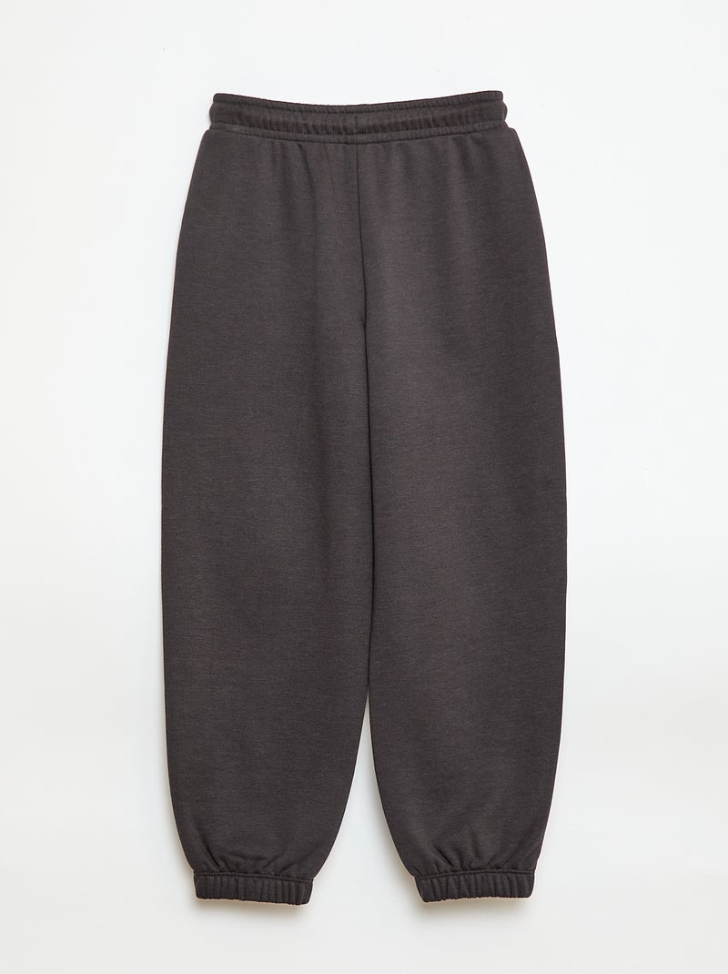 Jogging bi-matière Noir - Kiabi