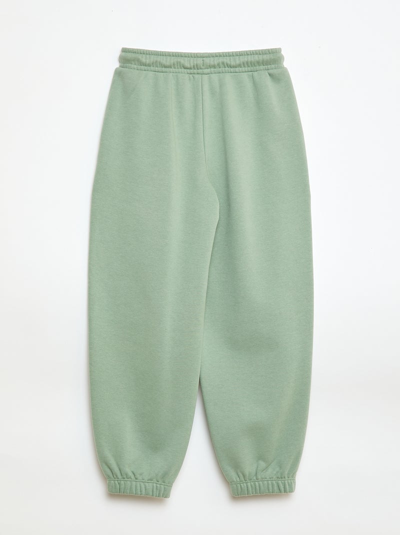 Jogging bi-matière Vert - Kiabi