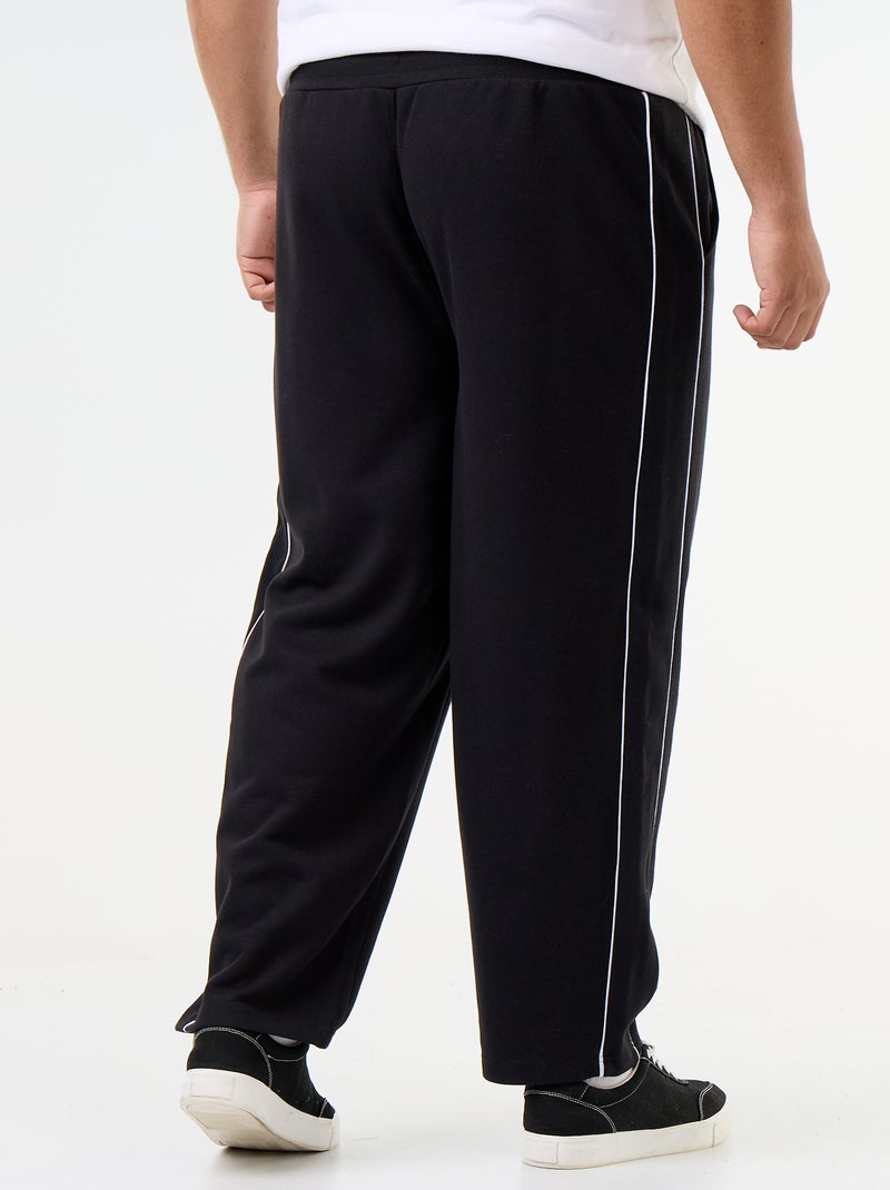 Jogging bottoms with contrasting stripes Black - Kiabi