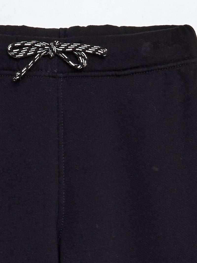 Jogging chiné avec ceinture ajustable Noir - Kiabi