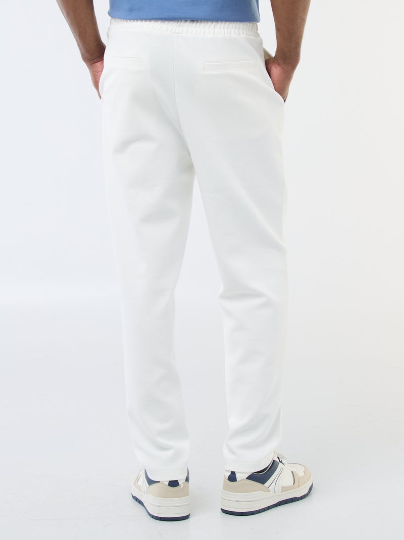 Jogging en maille piquée Blanc - Kiabi