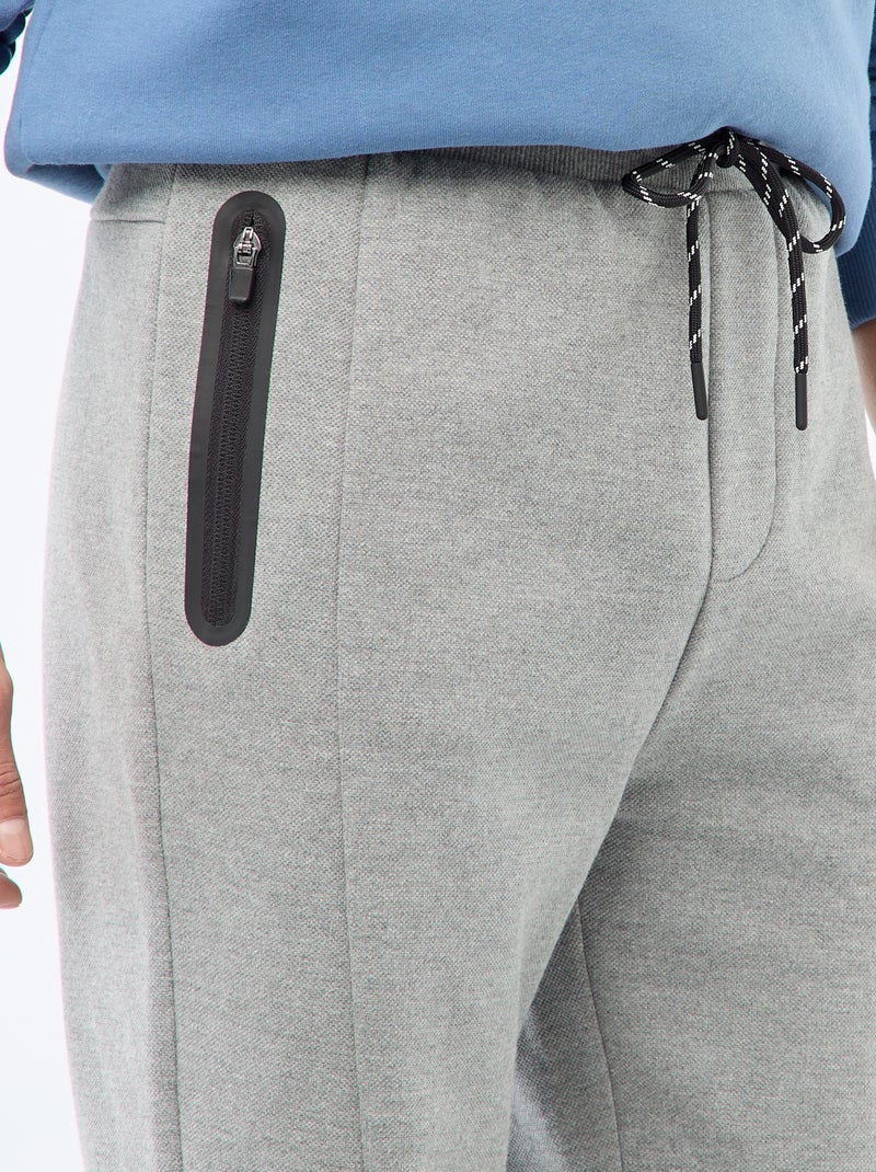 Jogging en maille piquée Gris - Kiabi