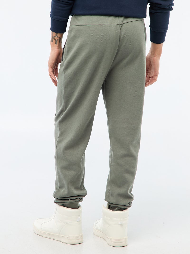 Jogging en maille piquée Kaki - Kiabi