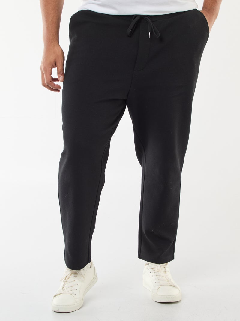 Jogging en maille piquée Noir - Kiabi