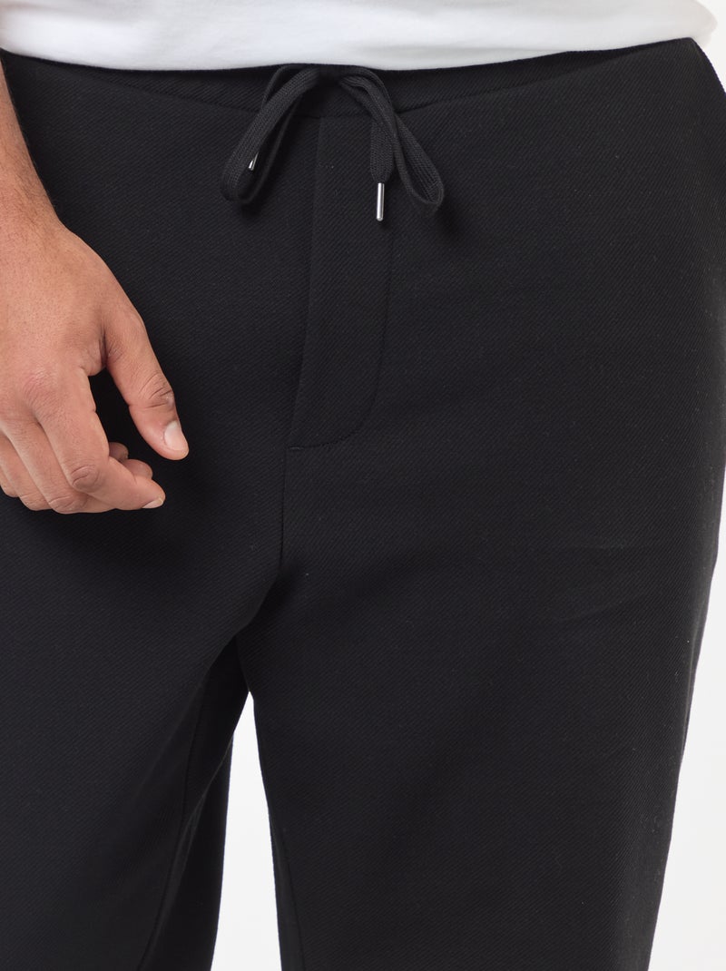 Jogging en maille piquée Noir - Kiabi