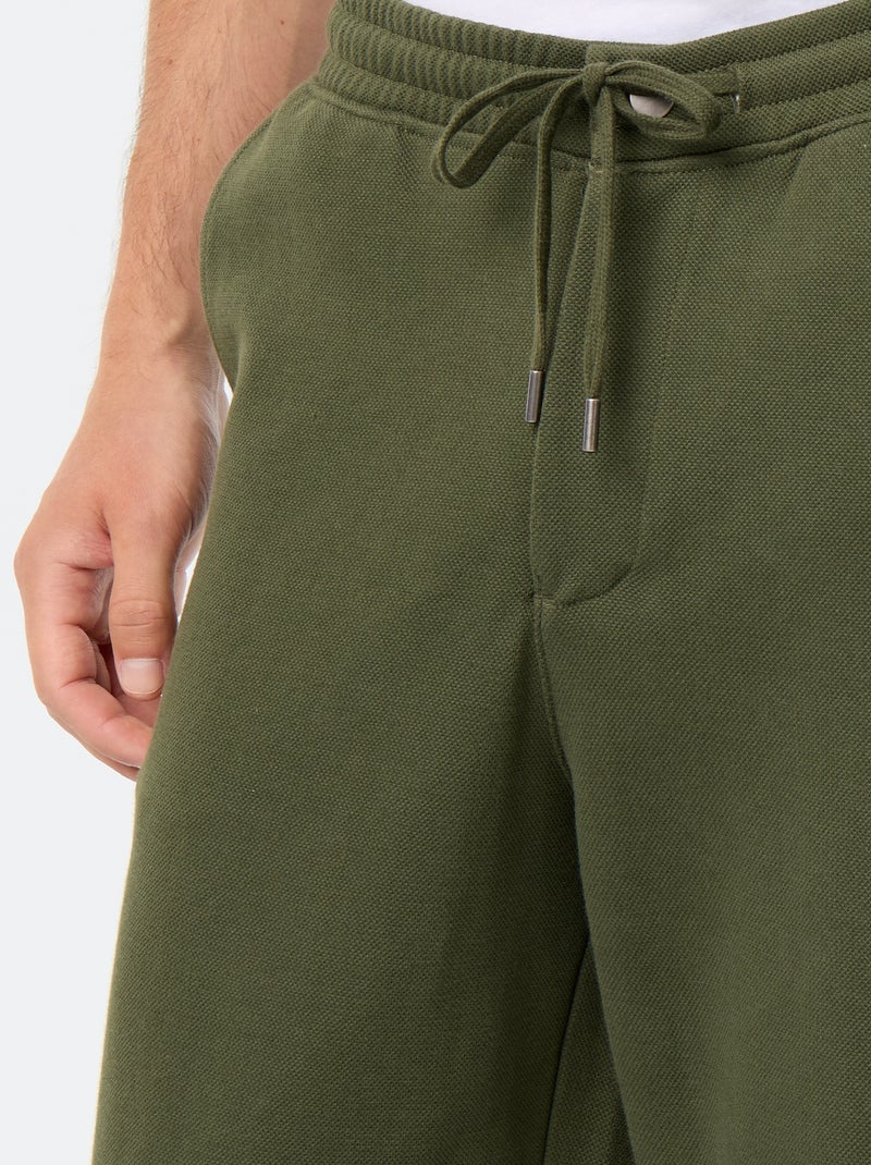 Jogging en maille piquée Vert - Kiabi