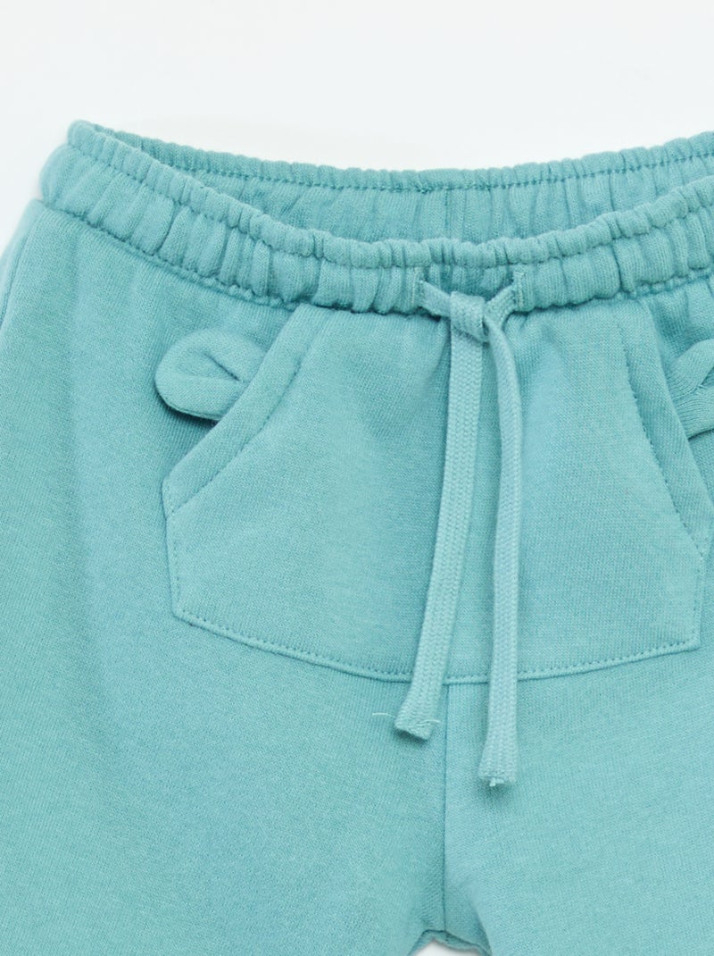 Jogging en molleton avec poche kangourou avec oreilles fantaisies Bleu - Kiabi