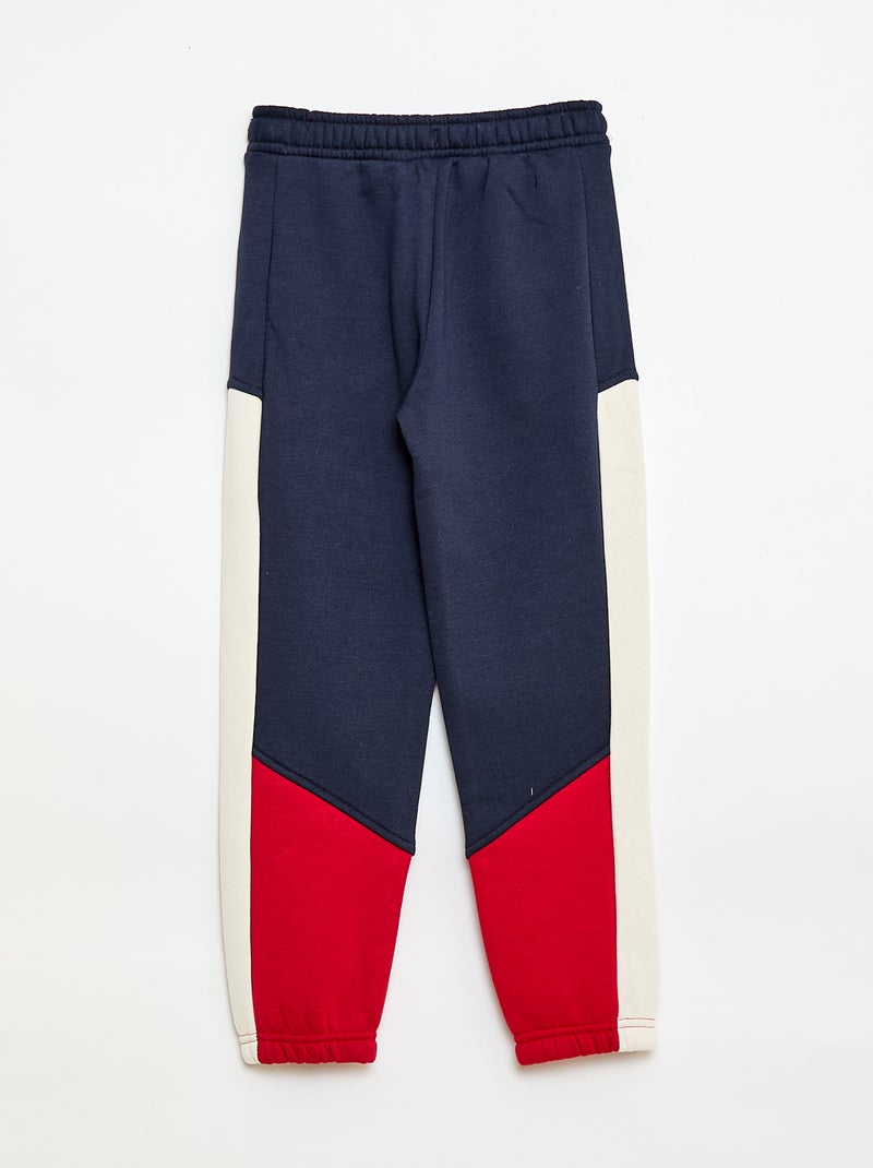 Jogging en molleton color block Bleu/rouge - Kiabi