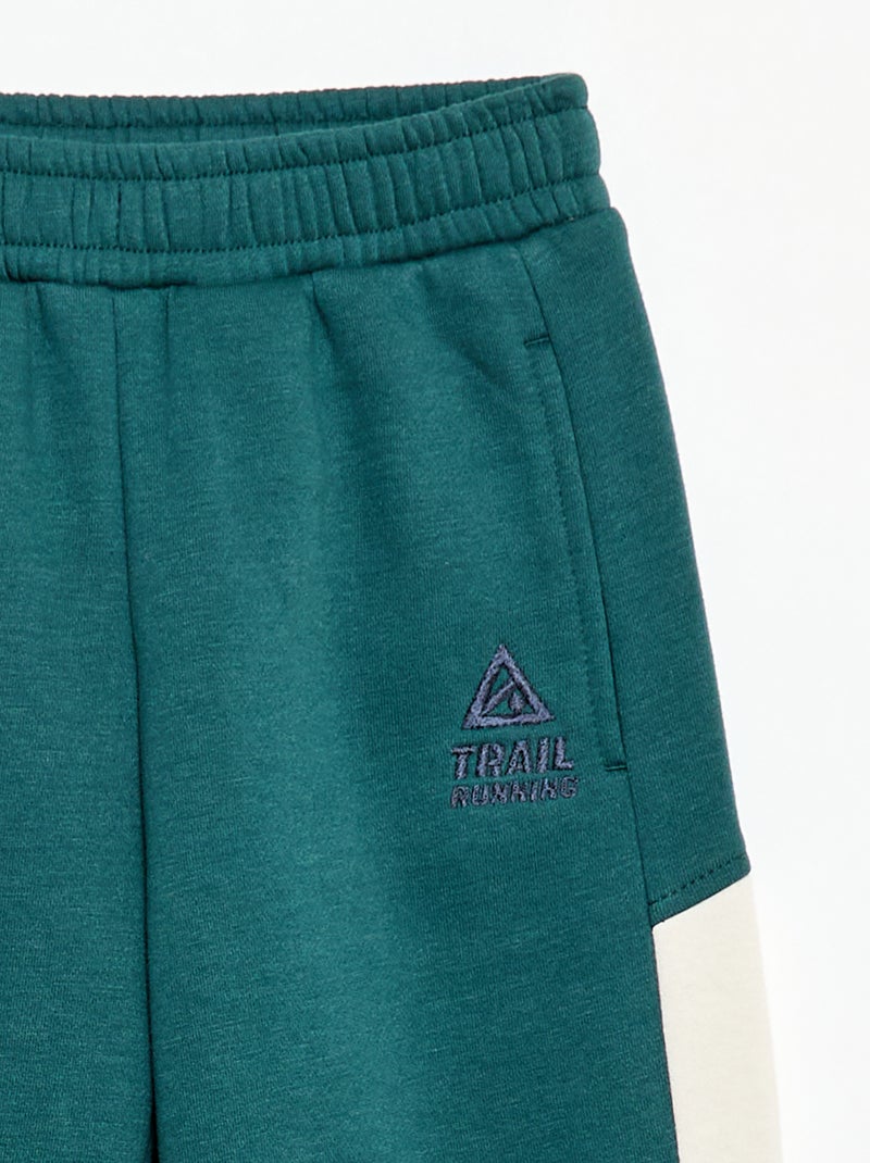 Jogging en molleton color block Vert - Kiabi