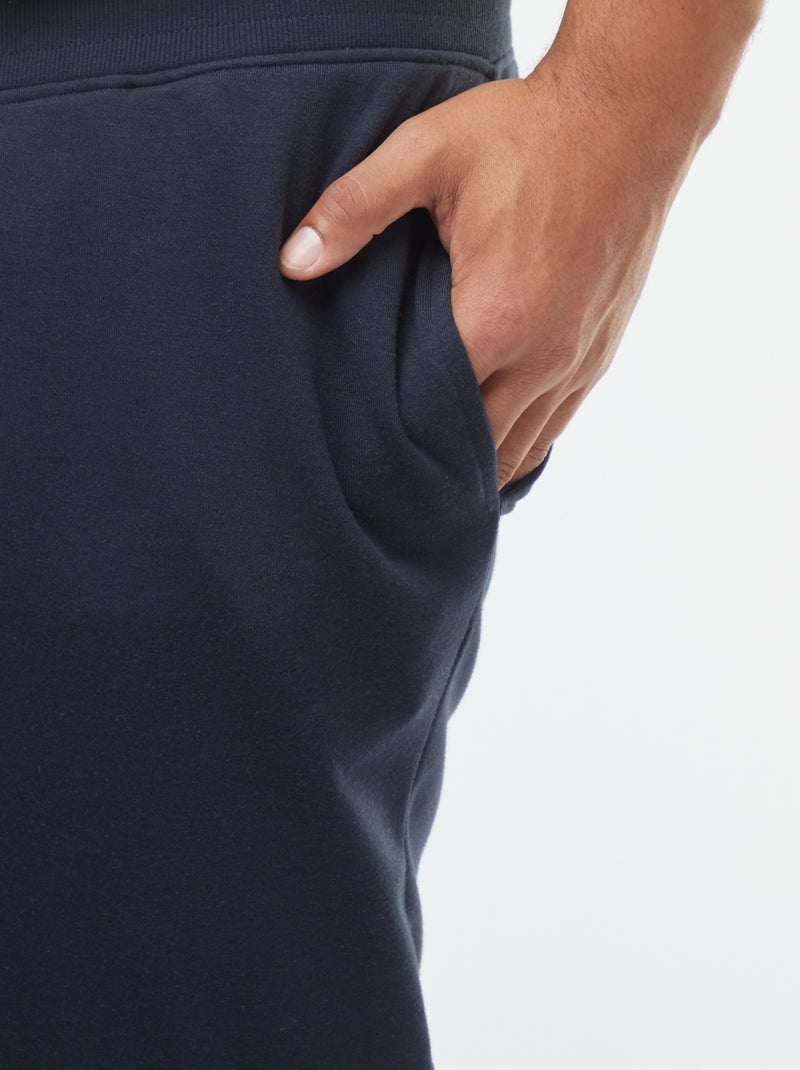 Jogging en molleton gratté uni Bleu - Kiabi