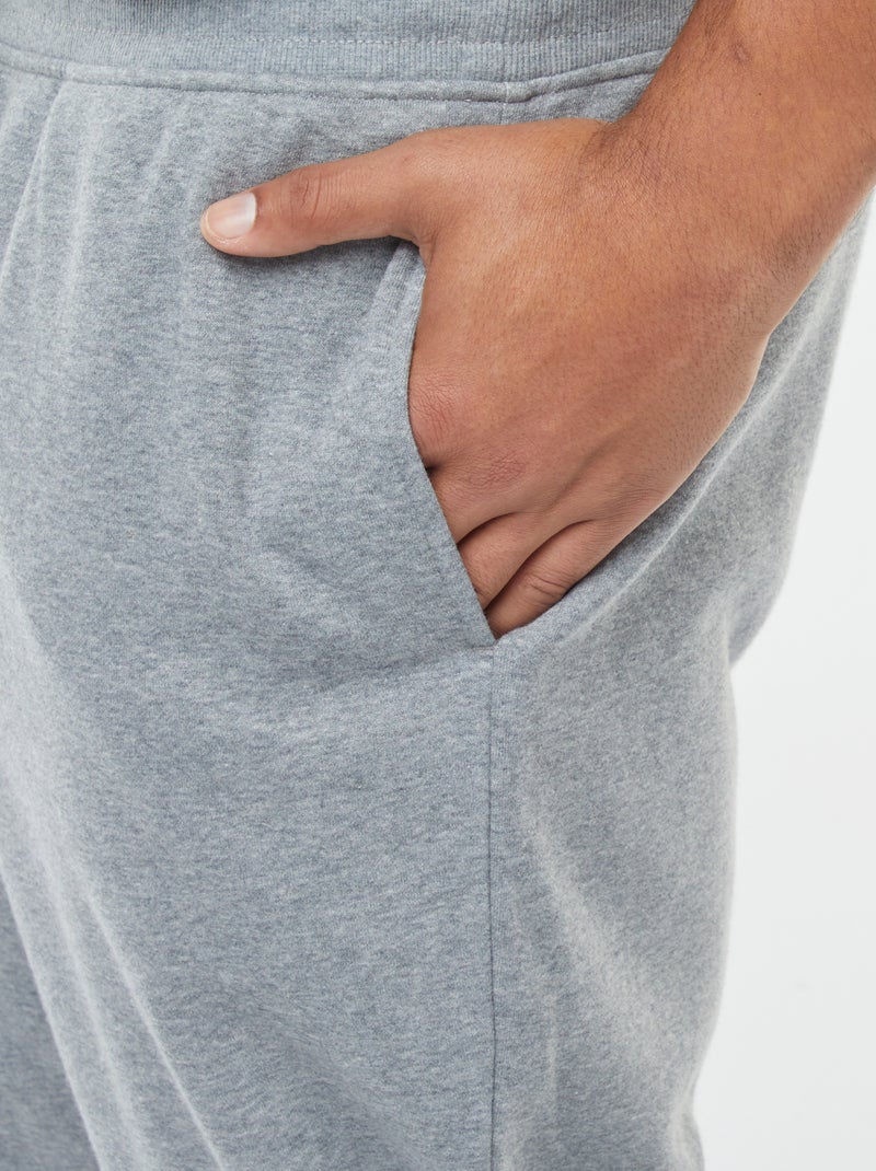 Jogging en molleton gratté uni Gris - Kiabi