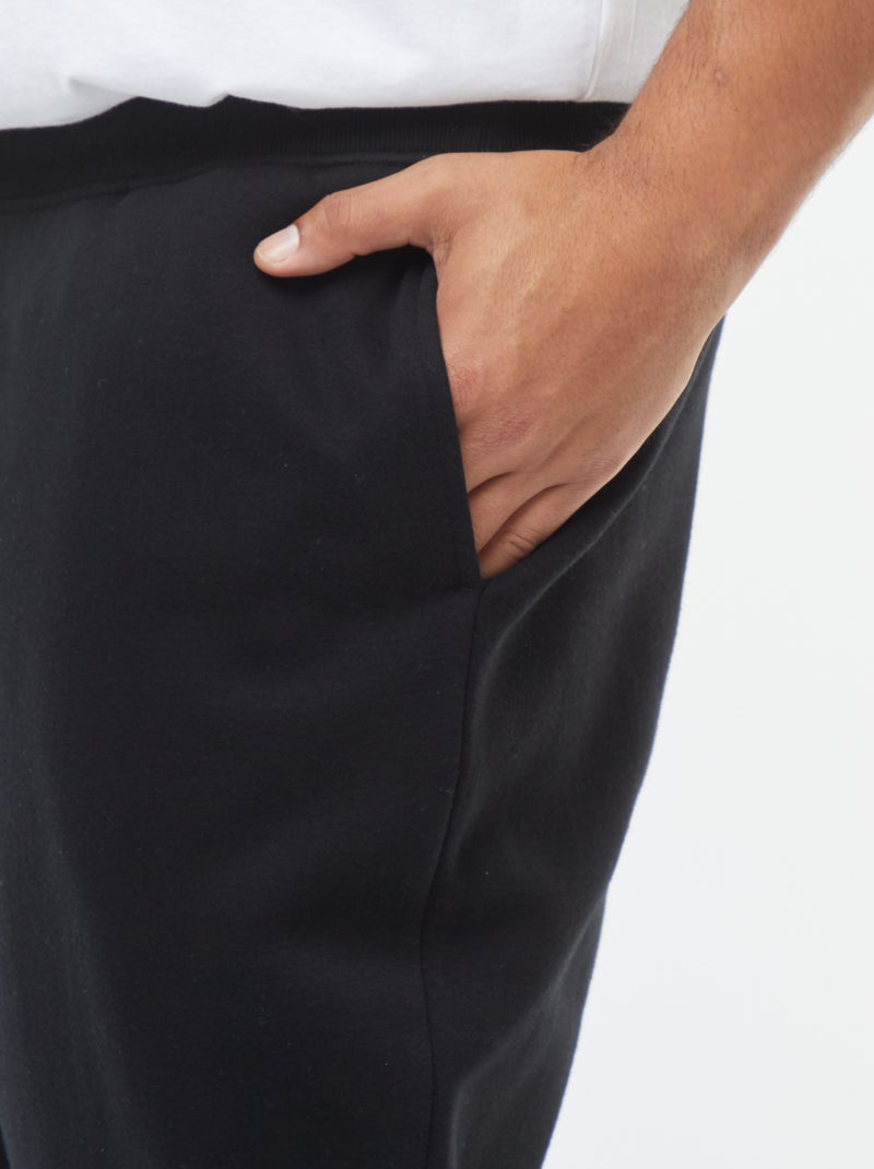 Jogging en molleton gratté uni Noir - Kiabi