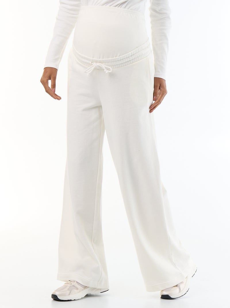 Jogging premaman a gamba larga in french terry Bianco - Kiabi