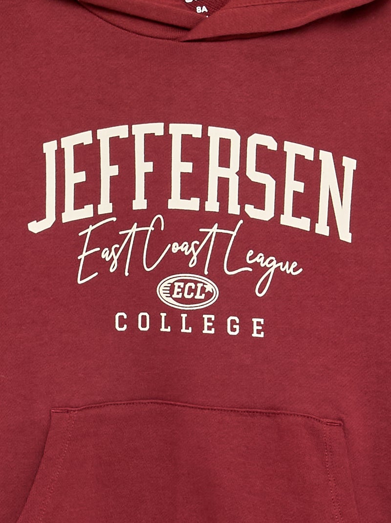 Jogging-Set: Kapuzen-Sweatshirt mit Reissverschluss + Jogginghose - 2-teilig Rouge - Kiabi