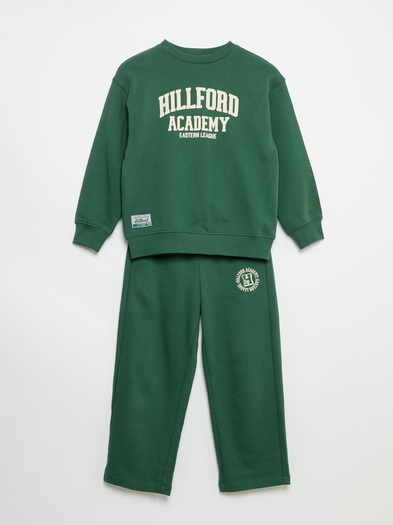 Jogging-Set Sweatshirt + Hose - 2-teilig Grün - Kiabi