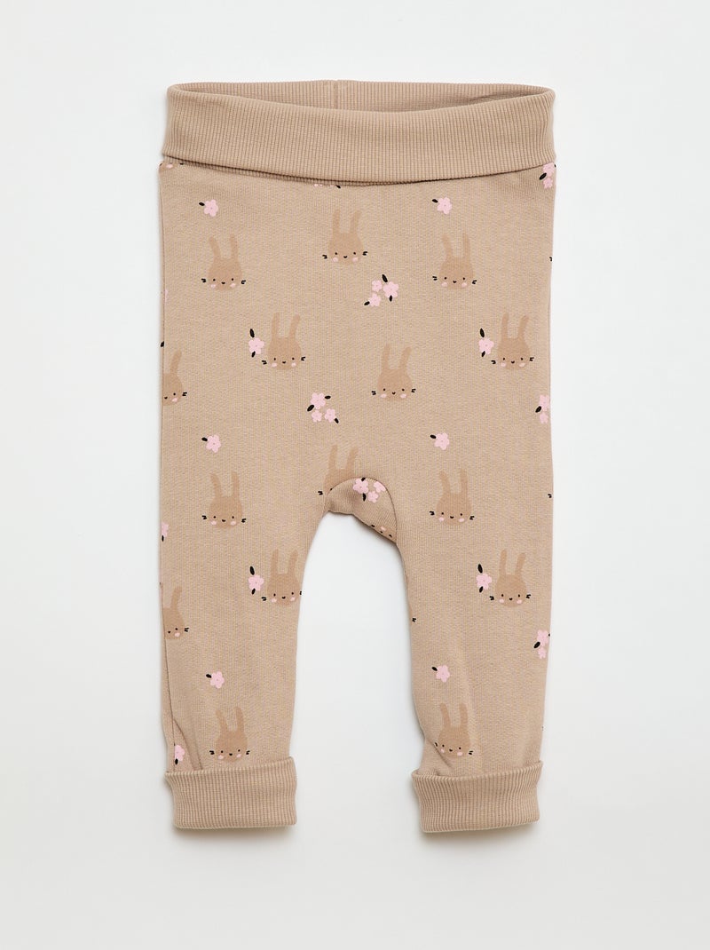 Jogging-Set: Sweatshirt mit Rüschen + Hose - 2-teilig Beige - Kiabi