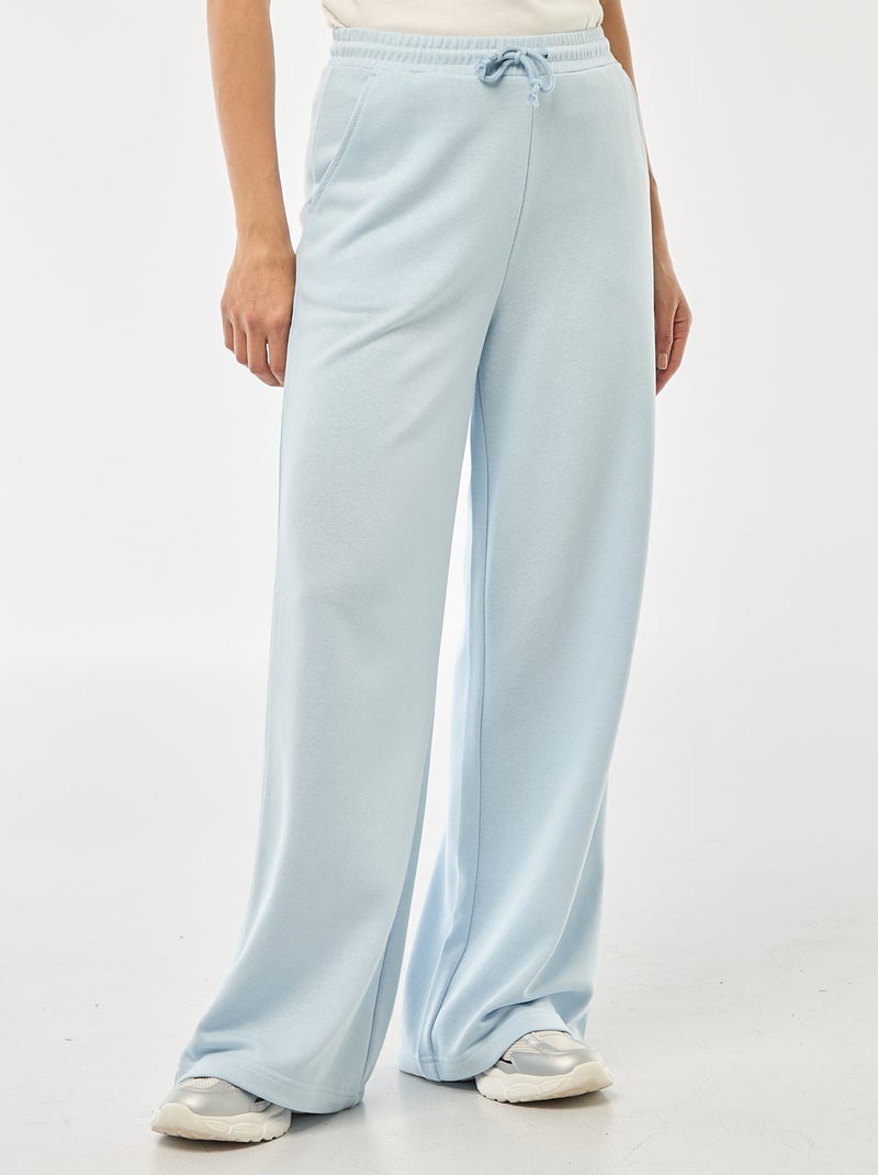 Jogging uni en coton Bleu - Kiabi