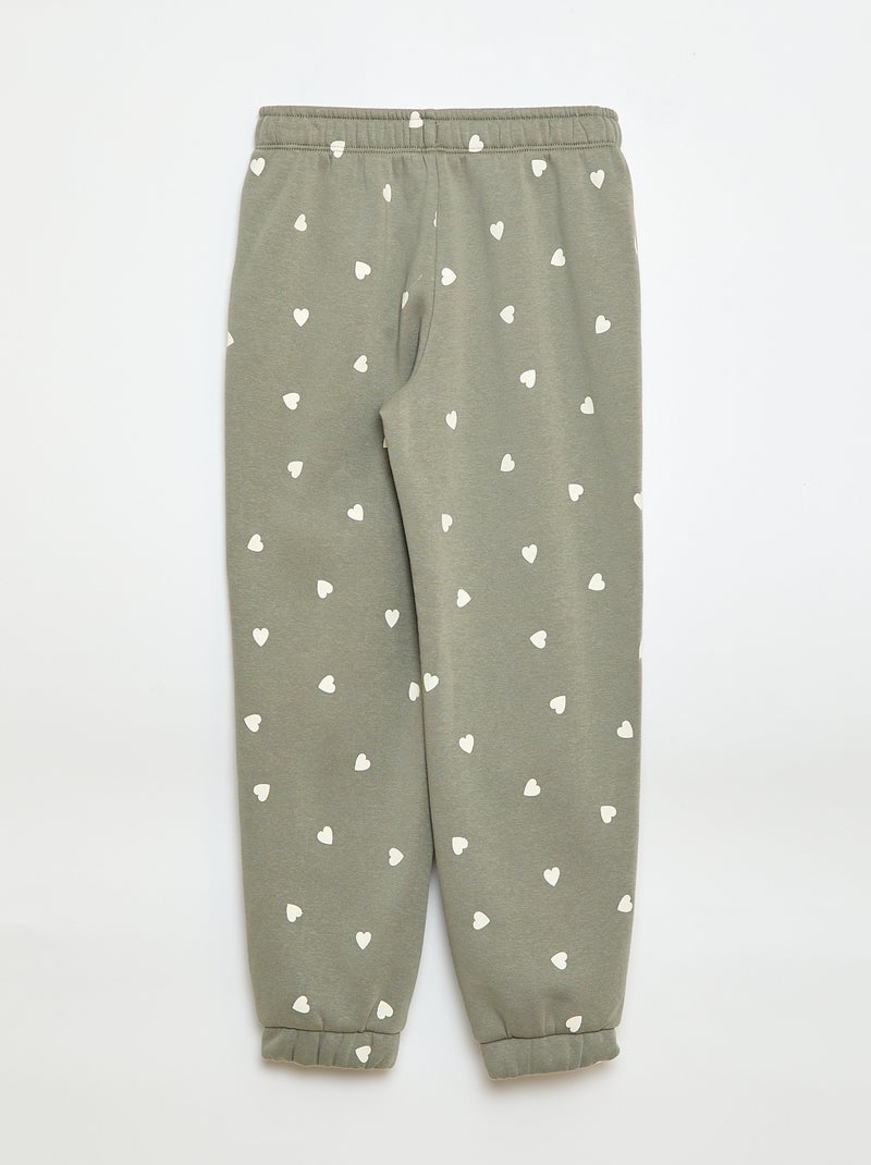 Jogginghose aus angerautem Fleece Grün - Kiabi