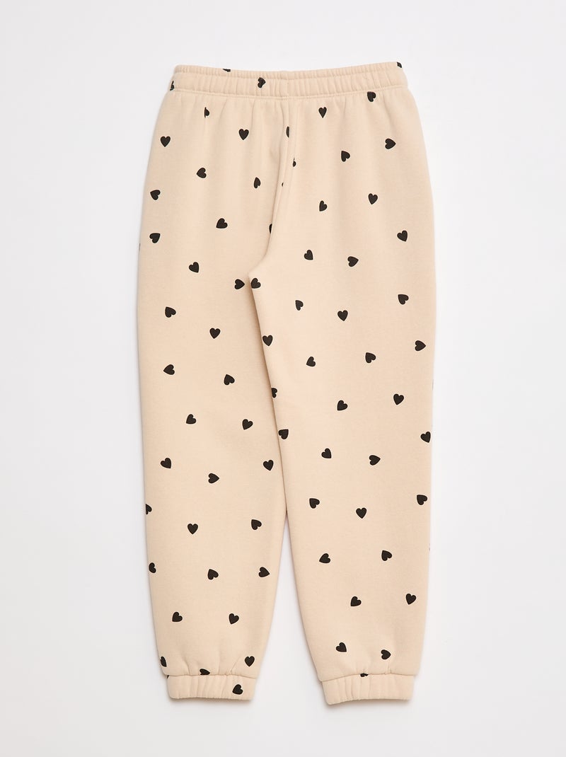 Jogginghose aus angerautem Molton Beige - Kiabi