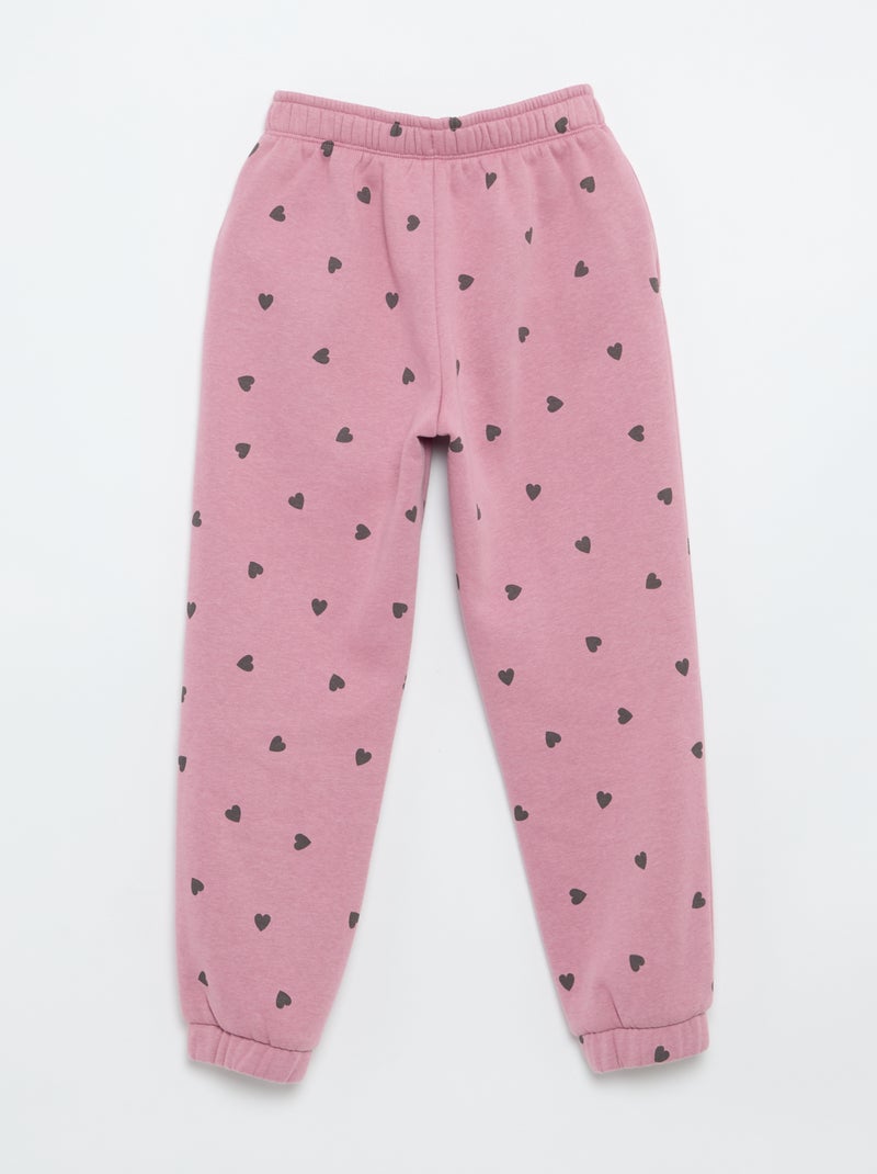 Jogginghose aus angerautem Molton Rosa - Kiabi