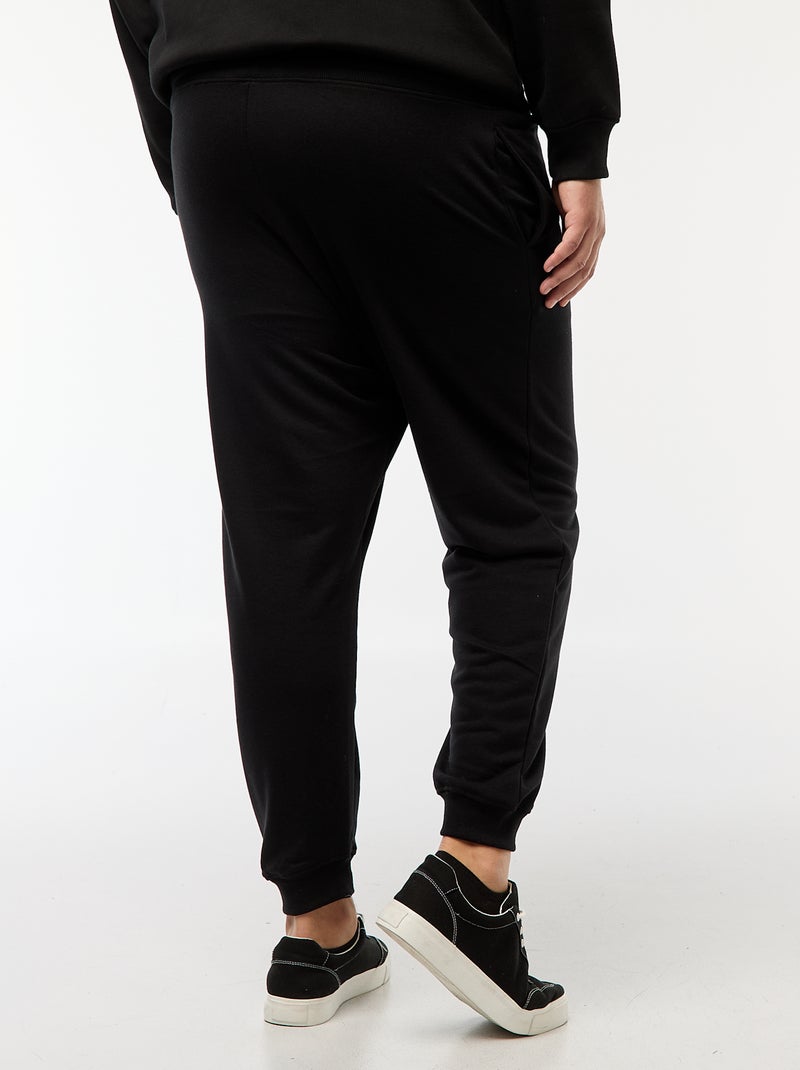 Jogginghose aus angerautem Sweatstoff, uni Schwarz - Kiabi